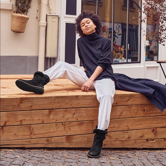 Birkenstock Shoes | Birkenstock Uppsala Shearling Suede Leather Boots Nwot | Color: Black | Size: 6 | Bibil2014's Closet